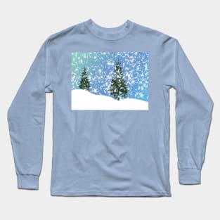 Pines in the snow design Long Sleeve T-Shirt